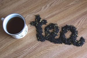 tea spelled in tea leaves