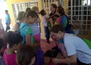 O.T. students playing with children in Honduras