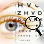 eye chart with magnifying glass