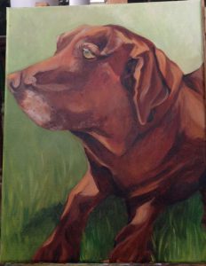 Labrador dog painted by Sara Brown del Pozo